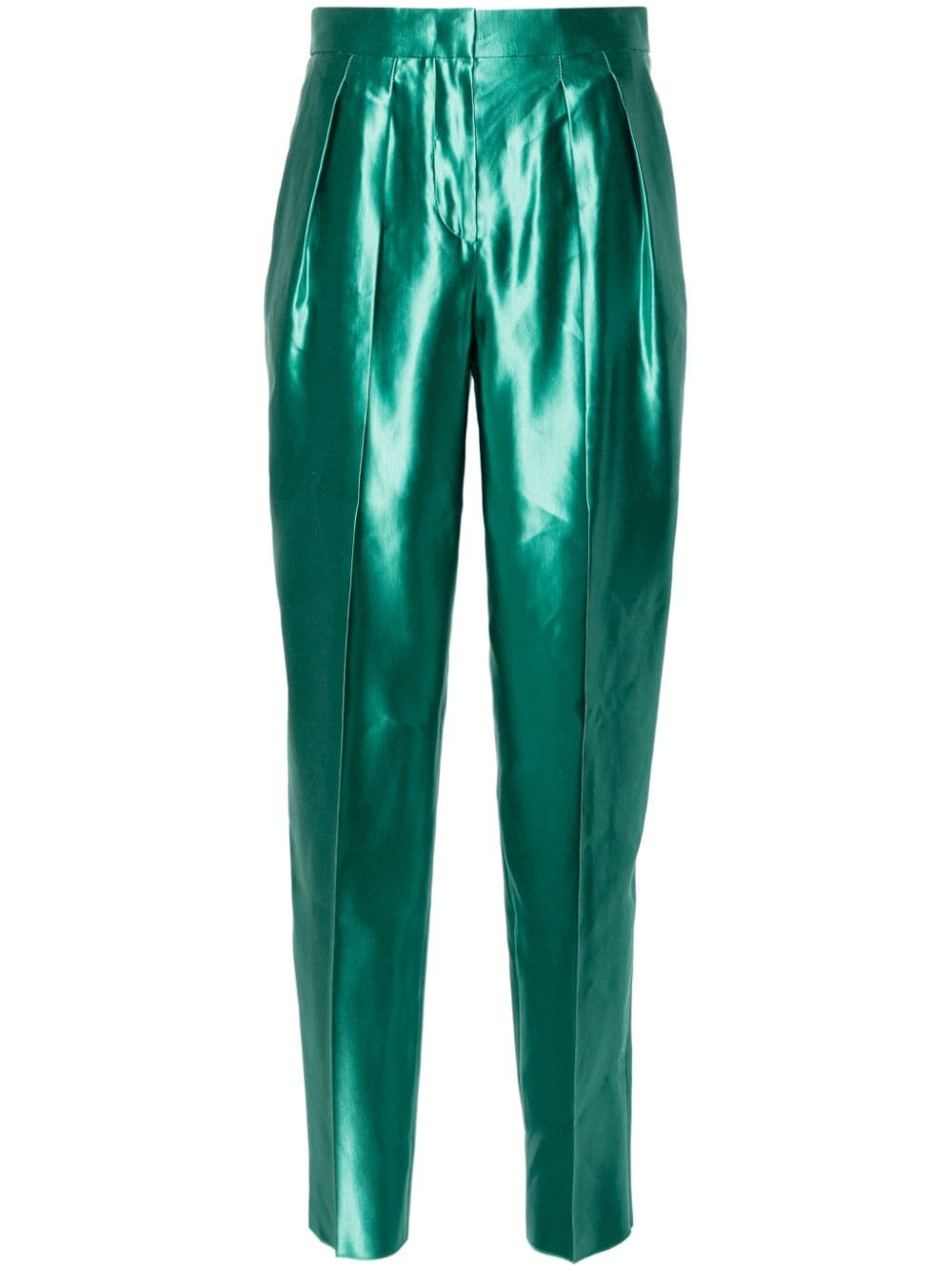 Giorgio Armani pleated satin trousers - Green von Giorgio Armani