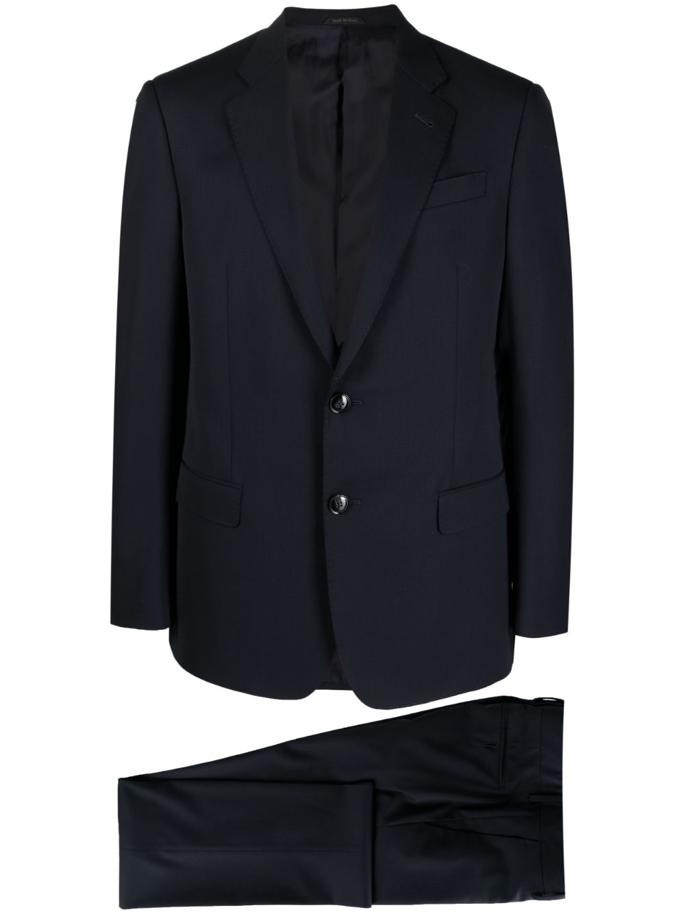 Giorgio Armani pressed-crease virgin wool tailored trousers - Blue von Giorgio Armani