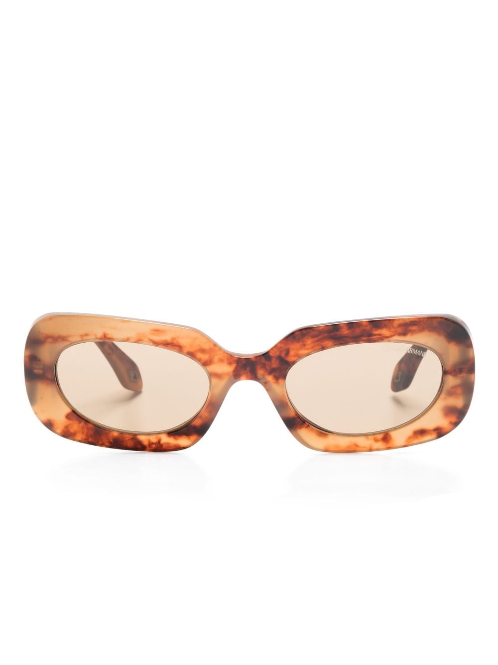 Giorgio Armani rectangle-frame tinted sunglasses - Brown von Giorgio Armani