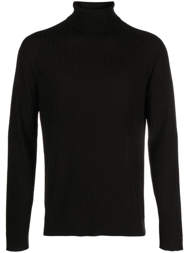 Giorgio Armani roll-neck intarsia-knit jumper - Black von Giorgio Armani