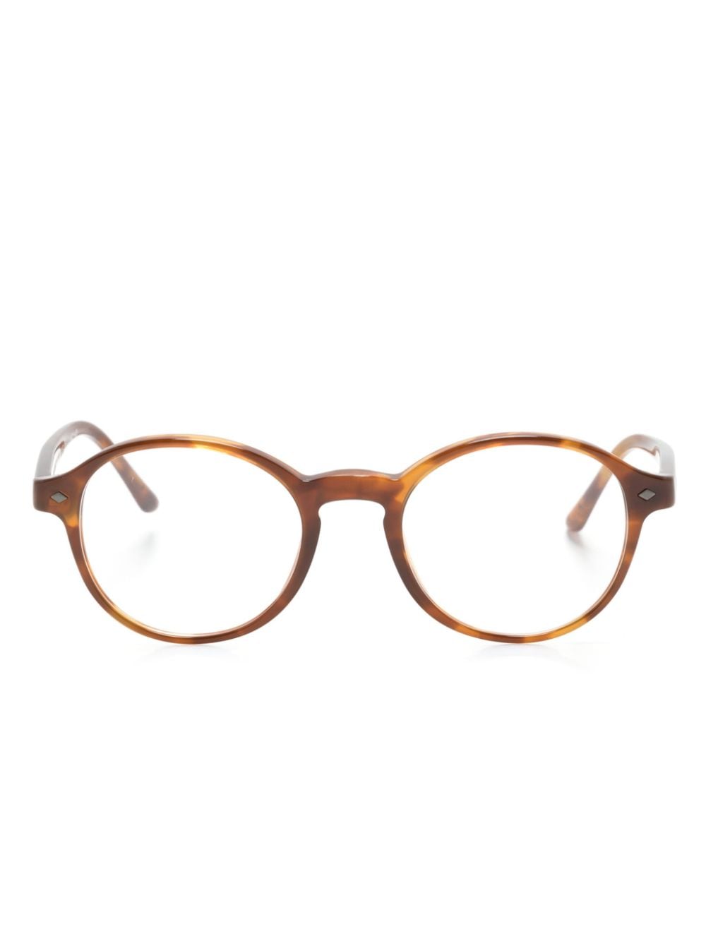 Giorgio Armani round-frame glasses - Brown von Giorgio Armani