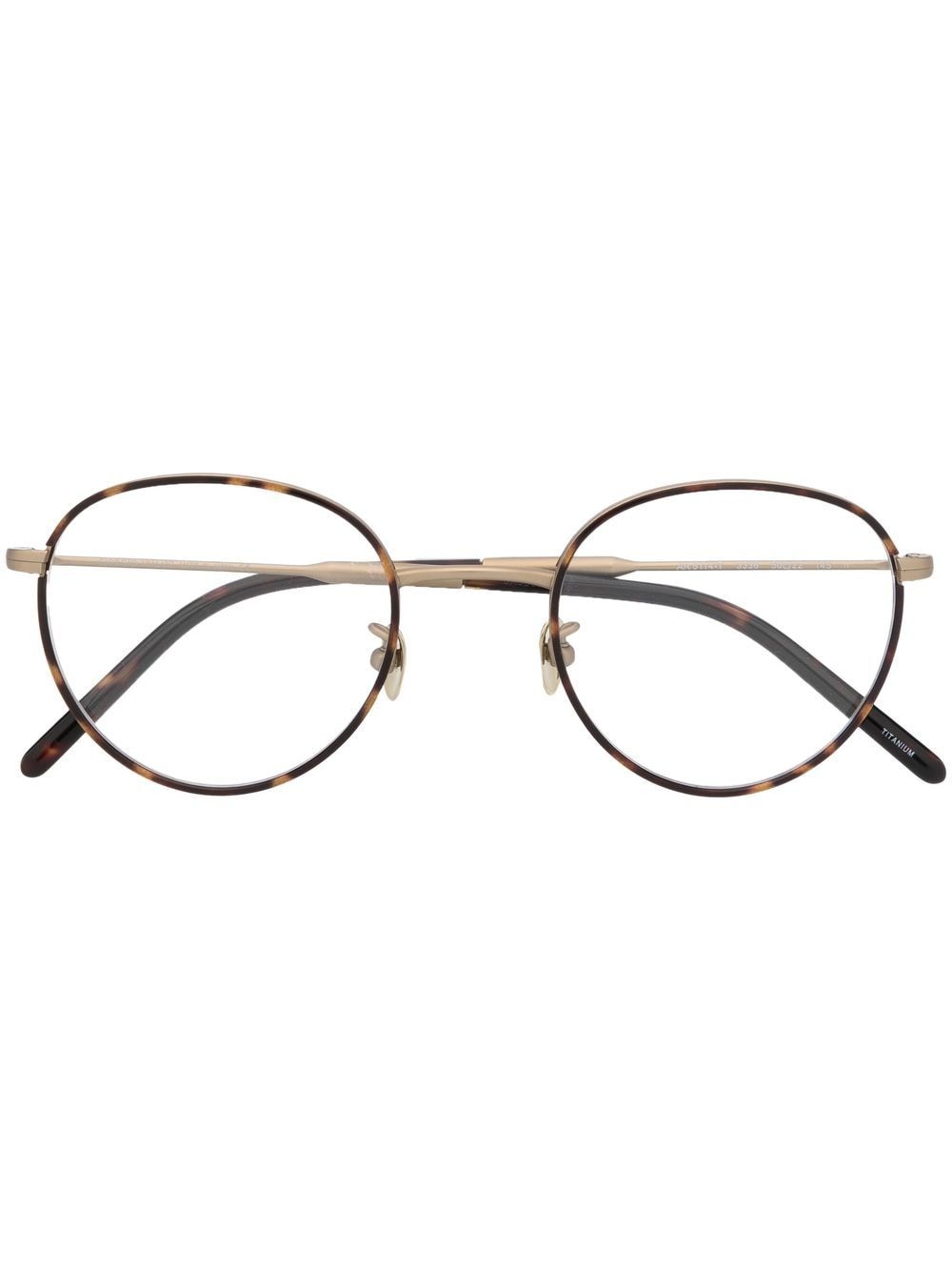 Giorgio Armani round-frame gold-tone glasses - Brown von Giorgio Armani