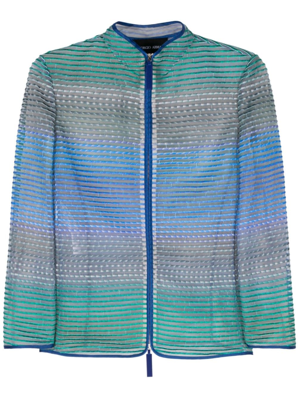 Giorgio Armani semi-sheer striped jacket - Blue von Giorgio Armani
