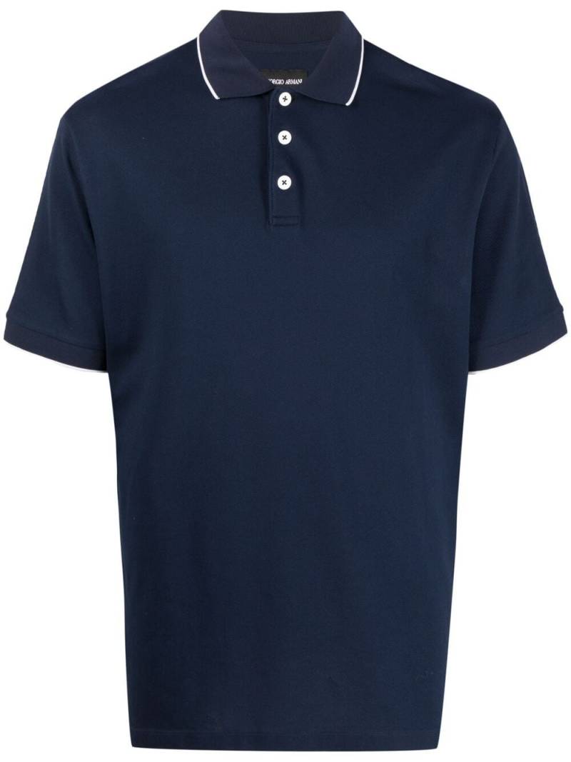 Giorgio Armani short-sleeved polo shirt - Blue von Giorgio Armani