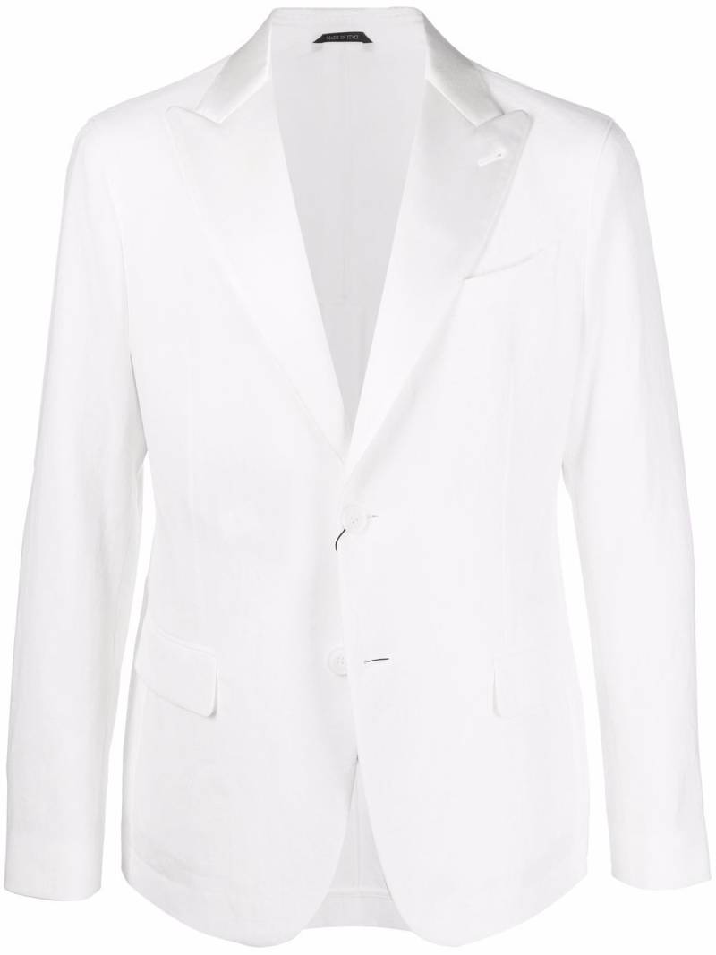Giorgio Armani single-breasted linen blazer - White von Giorgio Armani