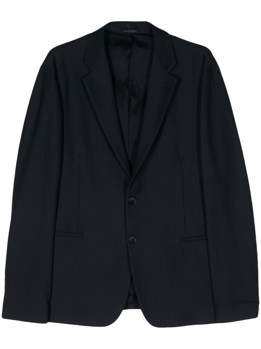 Giorgio Armani single-breasted piqué blazer - Blue von Giorgio Armani