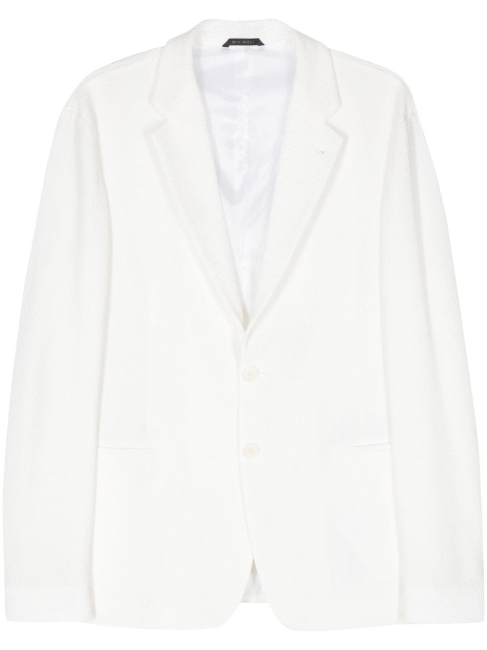 Giorgio Armani single-breasted piqué blazer - White von Giorgio Armani