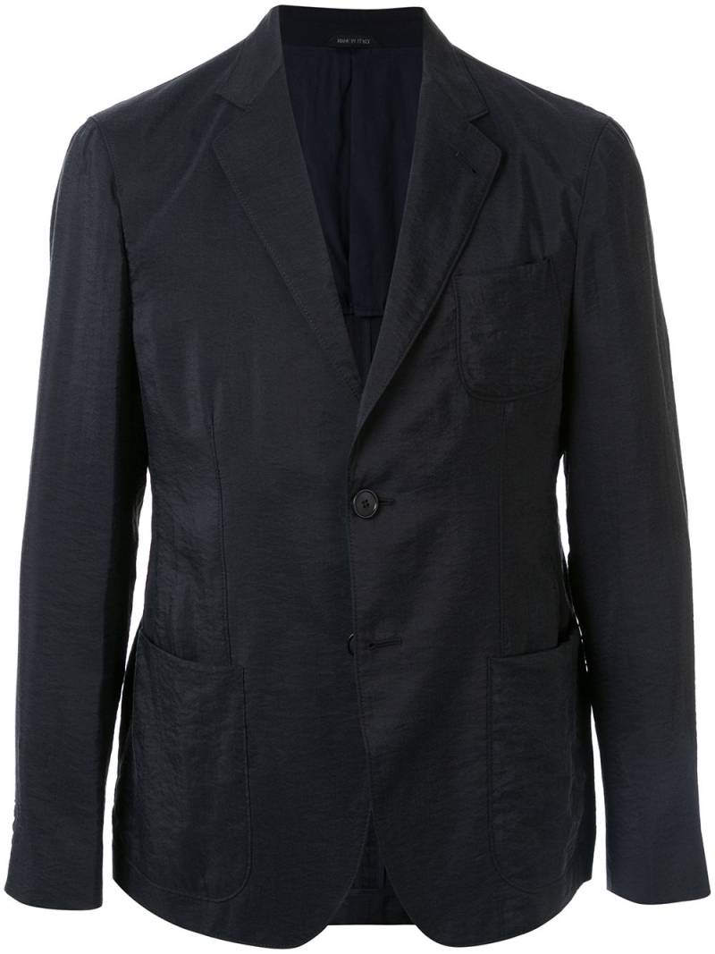 Giorgio Armani single-breasted regular-fit blazer - Blue von Giorgio Armani