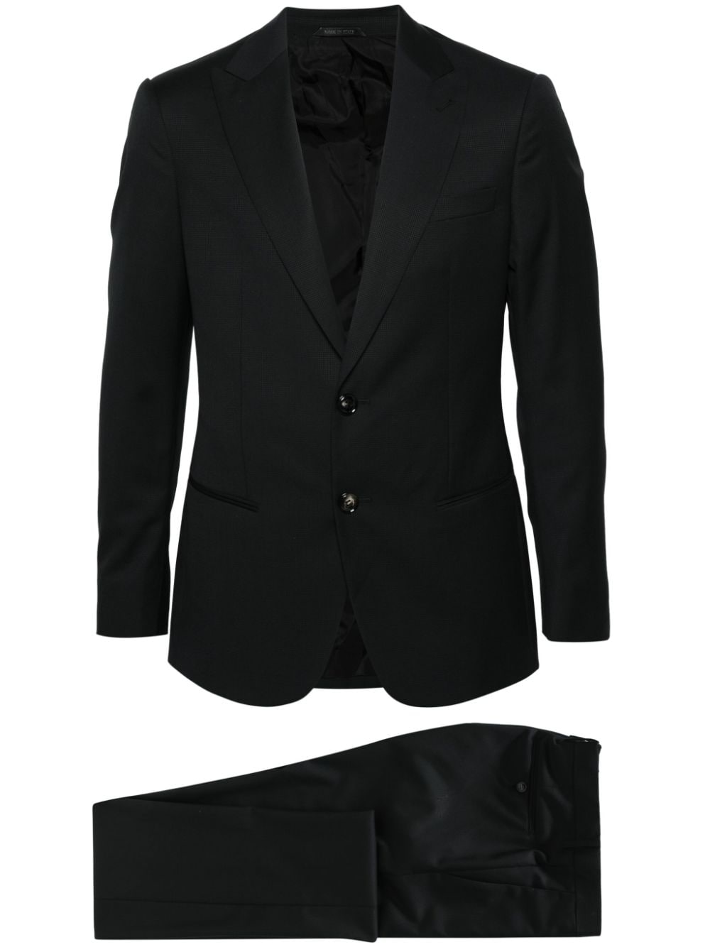 Giorgio Armani single-breasted virgin wool suit - Black von Giorgio Armani