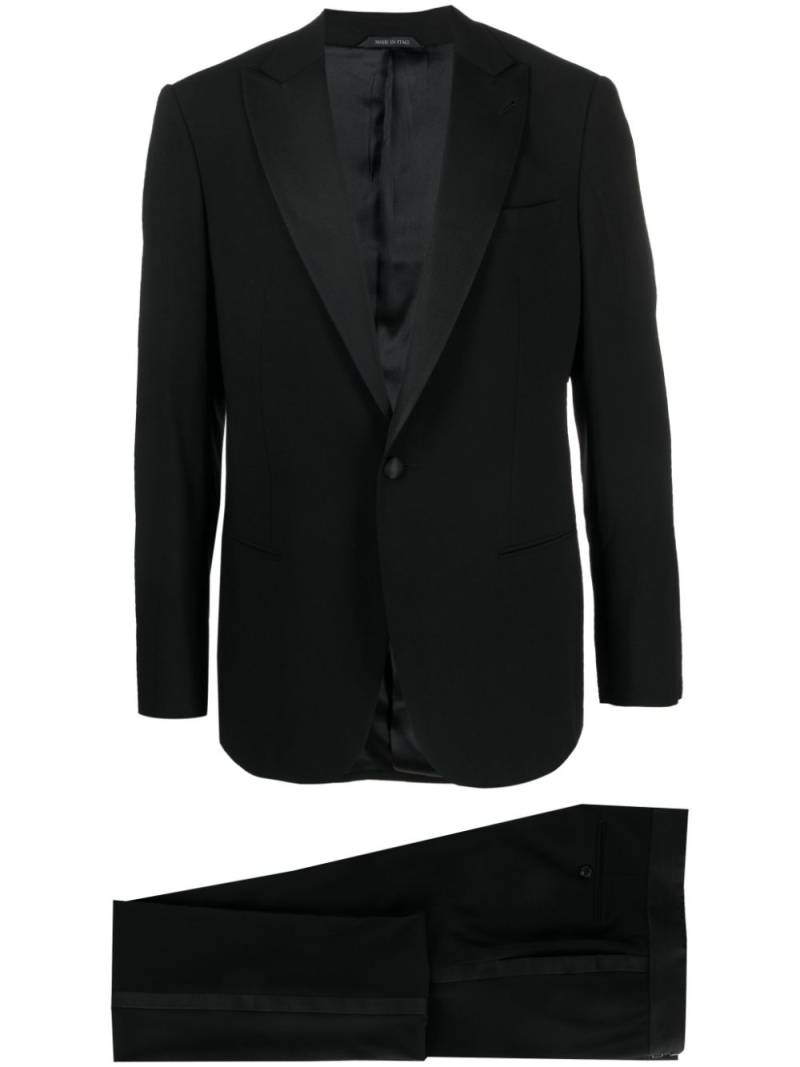 Giorgio Armani single-breasted wool suit - Black von Giorgio Armani