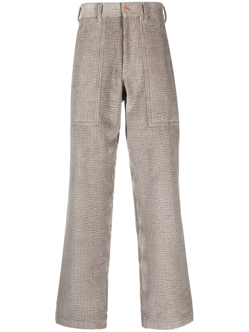 Giorgio Armani straight-leg corduroy trousers - Grey von Giorgio Armani