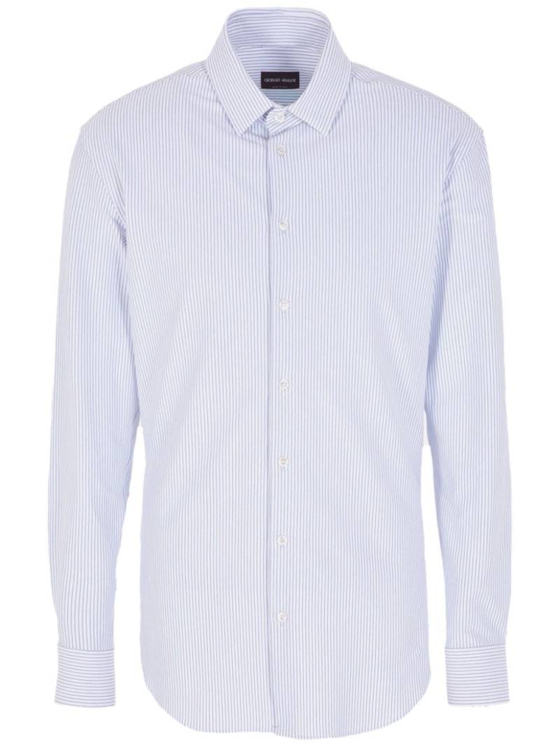 Giorgio Armani striped cotton-blend shirt - Blue von Giorgio Armani