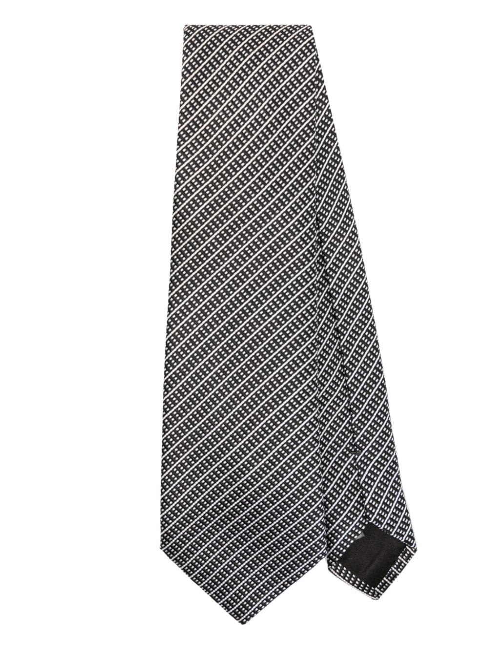 Giorgio Armani striped satin tie - Black von Giorgio Armani