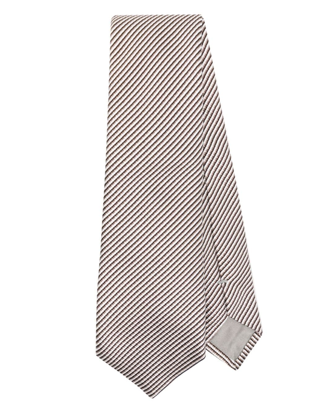 Giorgio Armani striped satin tie - Neutrals von Giorgio Armani