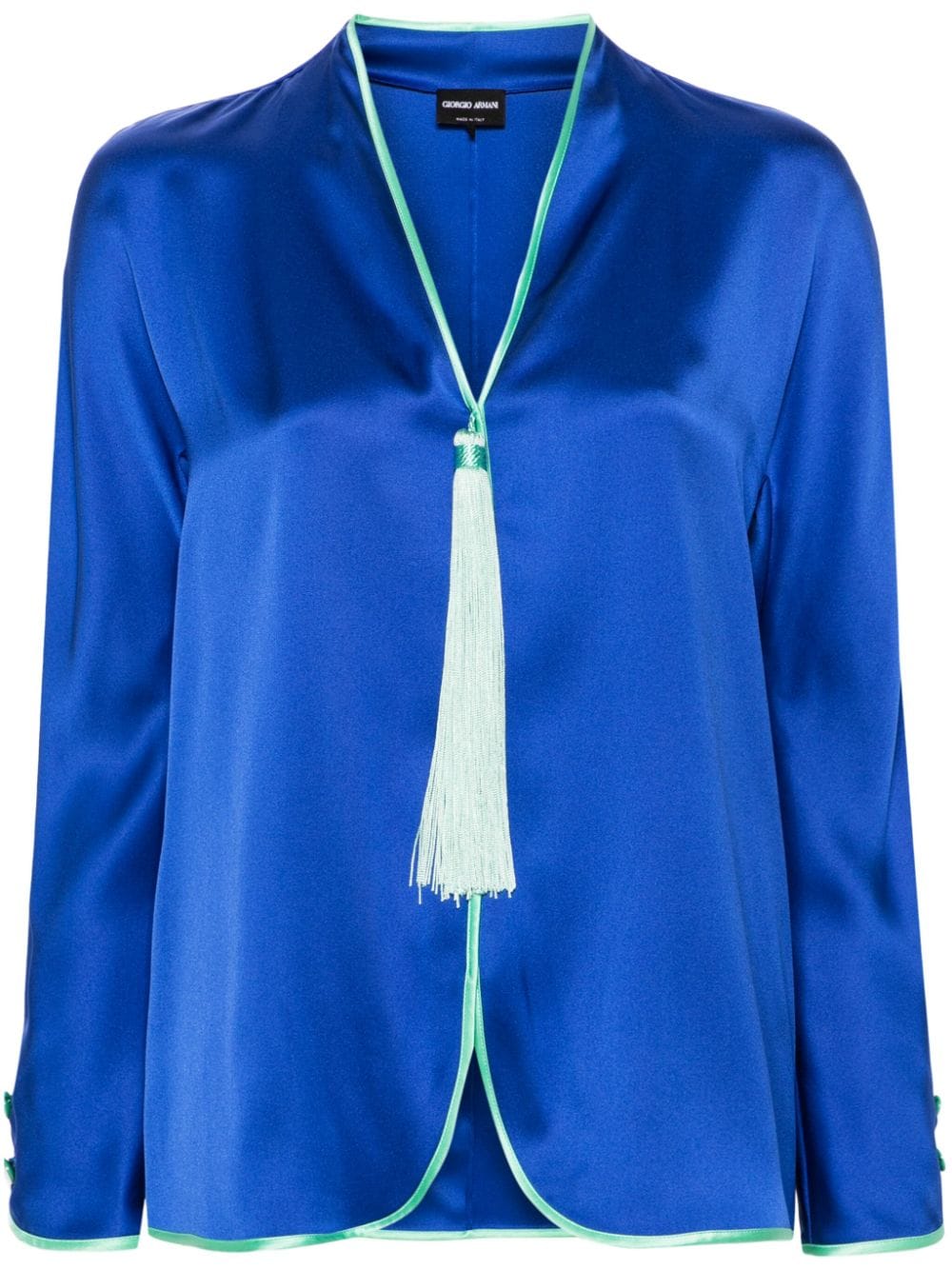 Giorgio Armani tassel-embellished blouse - Blue von Giorgio Armani