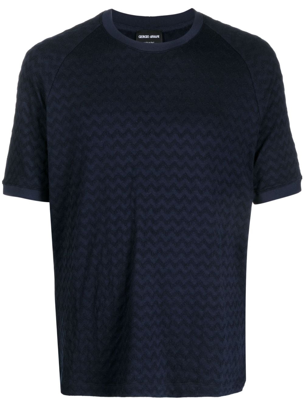 Giorgio Armani textured round neck T-shirt - Blue von Giorgio Armani