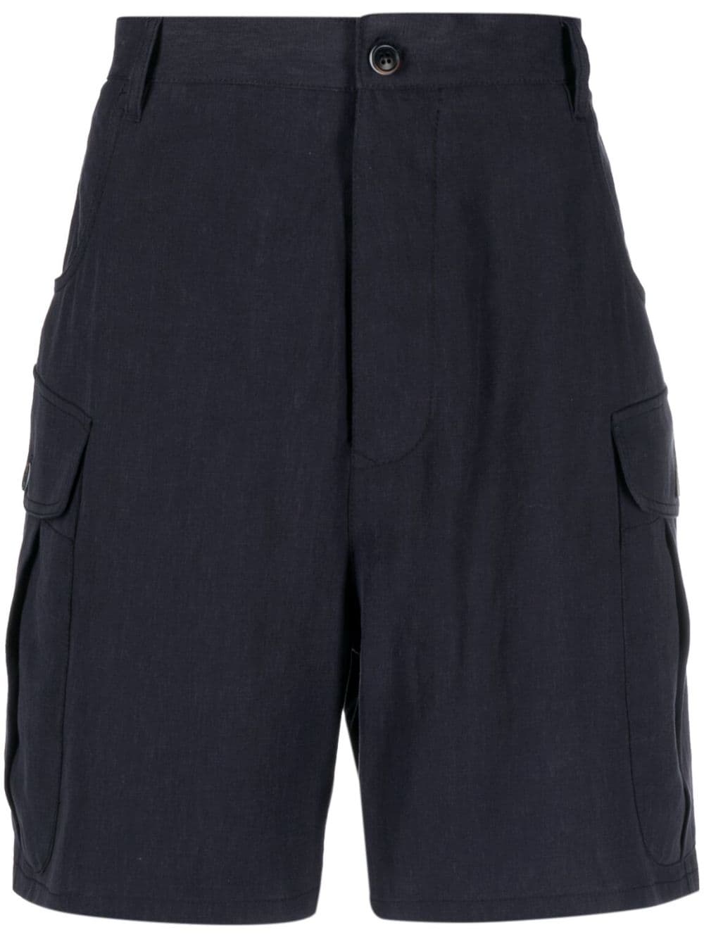 Giorgio Armani wide-leg linen cargo shorts - Blue von Giorgio Armani