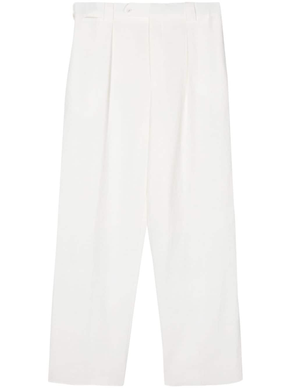 Giorgio Armani wide-leg linen trousers - White von Giorgio Armani