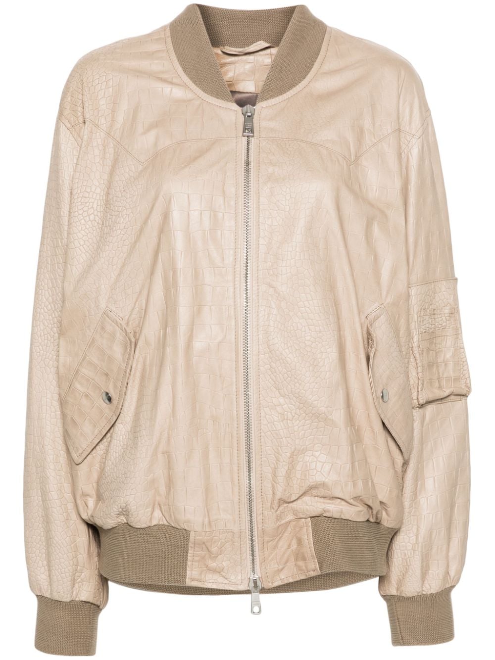 Giorgio Brato crocodile-embossed leather bomber jacket - Neutrals von Giorgio Brato