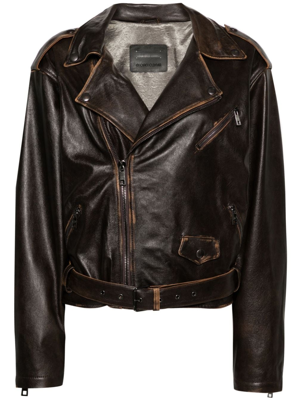 Giorgio Brato faded leather jacket - Brown von Giorgio Brato