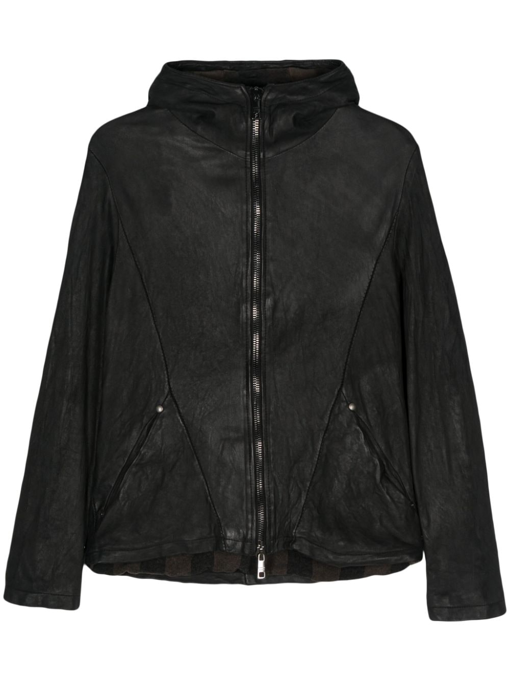 Giorgio Brato hooded leather jacket - Black von Giorgio Brato