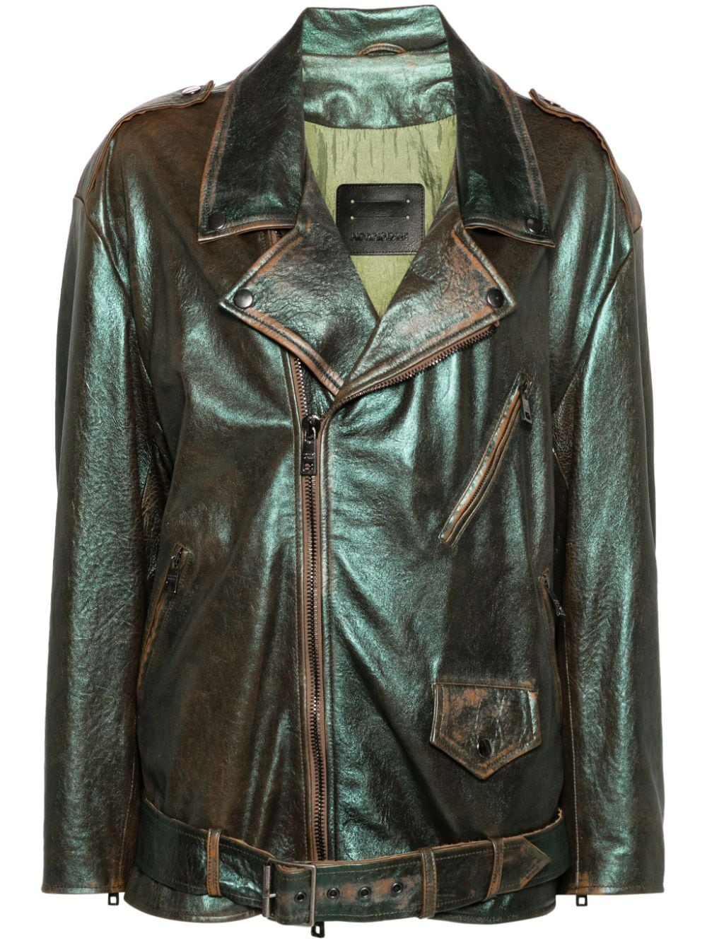 Giorgio Brato metallic leather jacket - Green von Giorgio Brato
