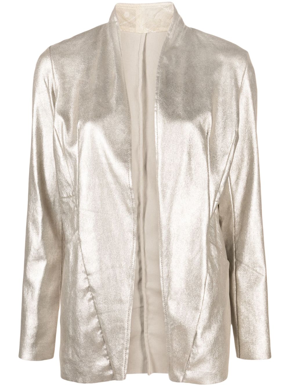 Giorgio Brato open-front metallic blazer - Silver von Giorgio Brato