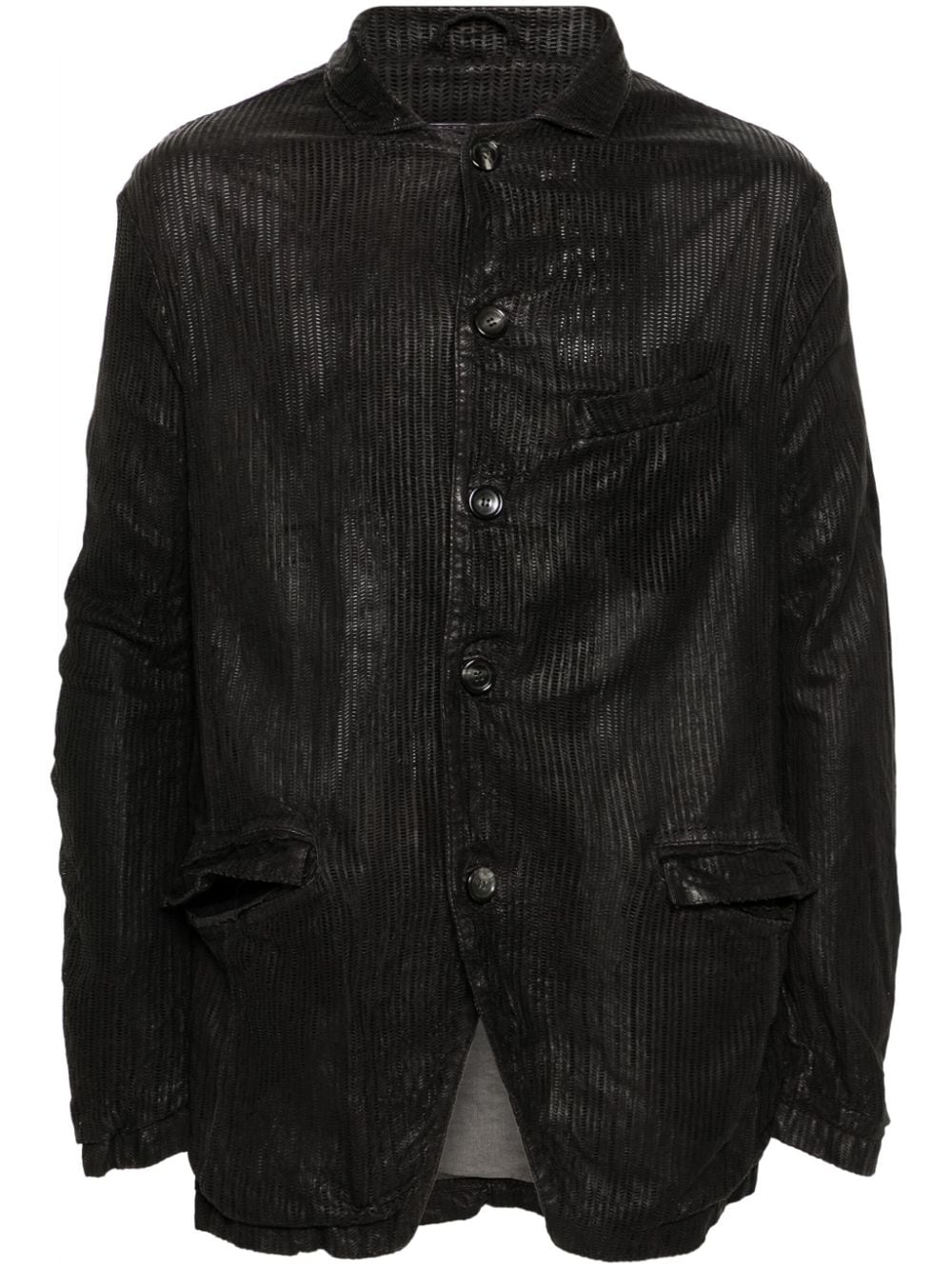 Giorgio Brato perforated leather shirt jacket - Black von Giorgio Brato