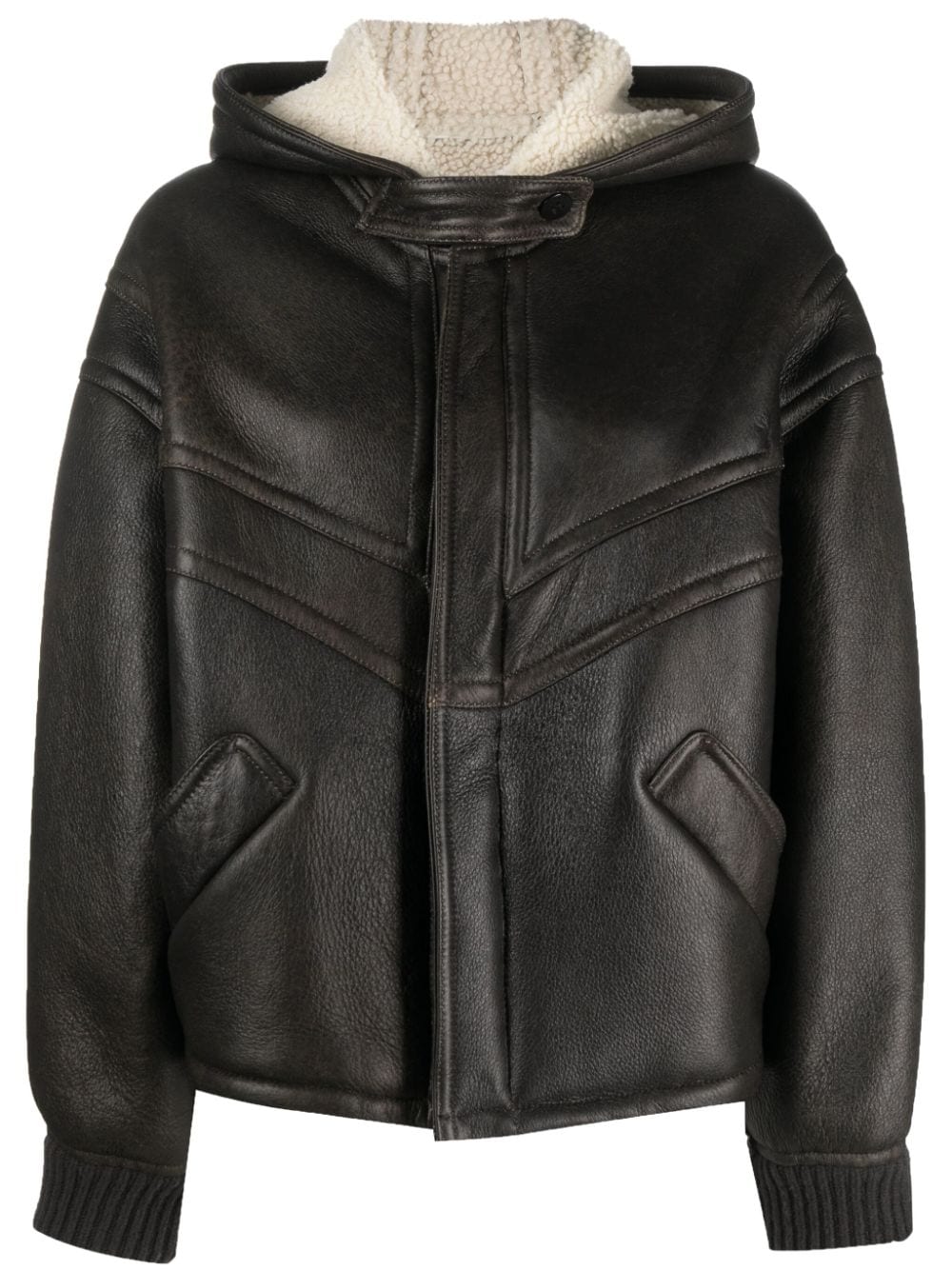 Giorgio Brato shearling-lining leather jacket - Black von Giorgio Brato