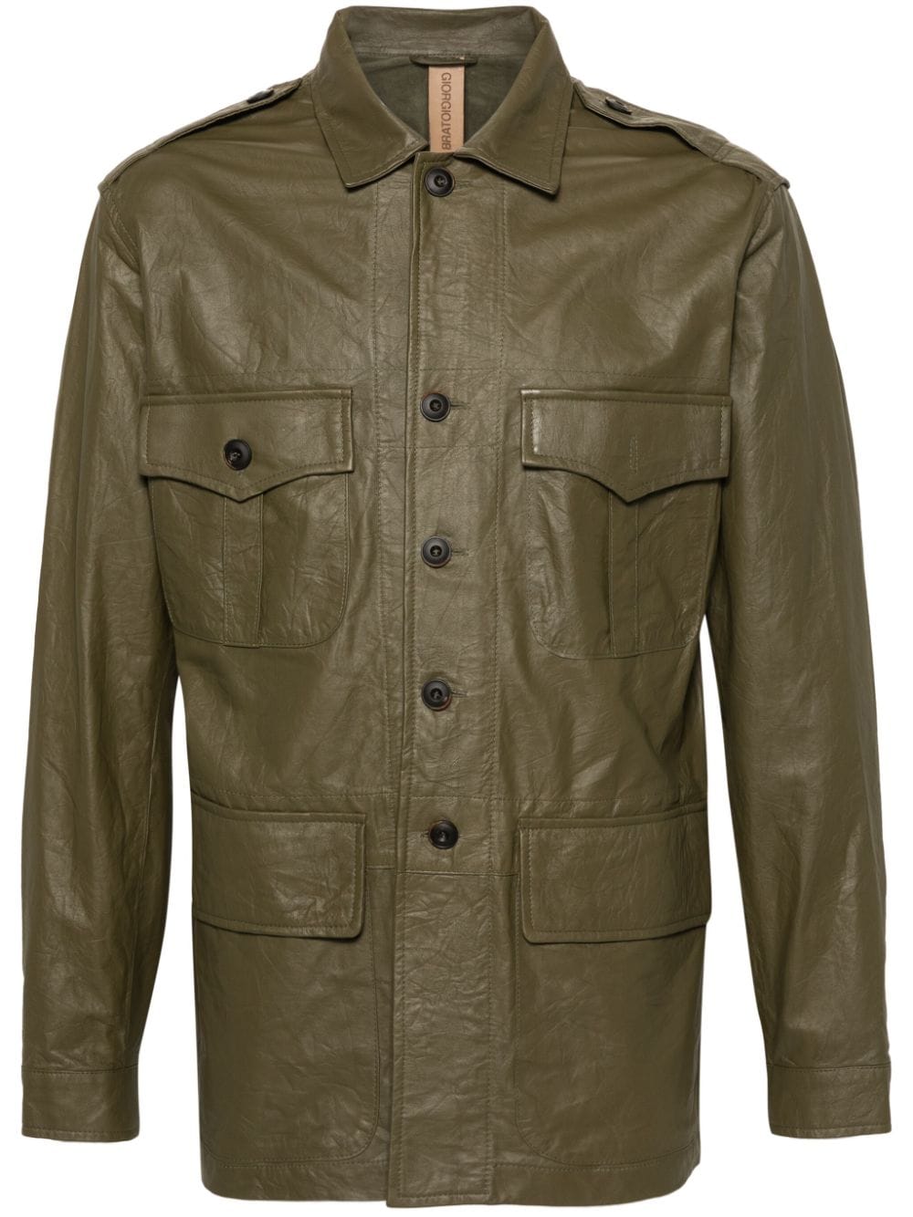 Giorgio Brato single-breasted leather jacket - Green von Giorgio Brato