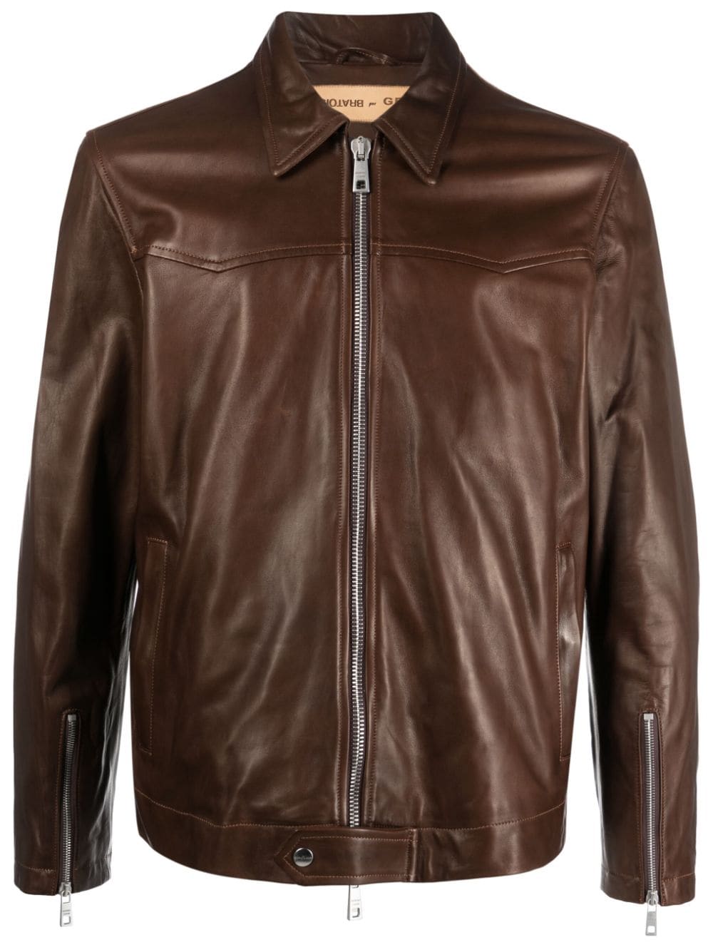 Giorgio Brato zip-up leather jacket - Brown von Giorgio Brato