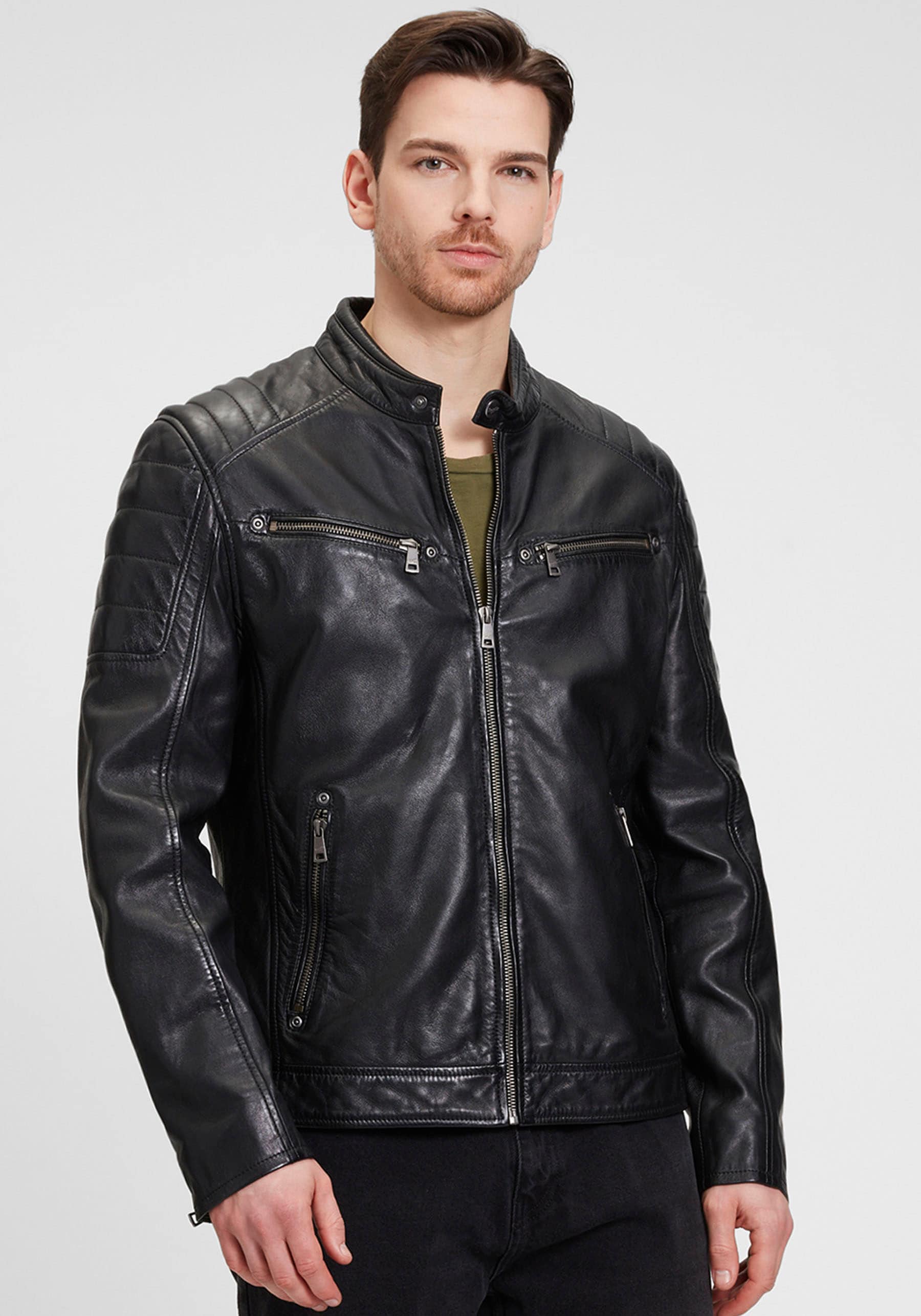 Mauritius Lederjacke »GBDerry LAORV«, mit Stehkragen, Reissverschluss, Schulterpasse Mauritius Lederjacke »GBDerry LAORV«, mit Stehkragen, Reissverschluss, Schulterpasse von Mauritius