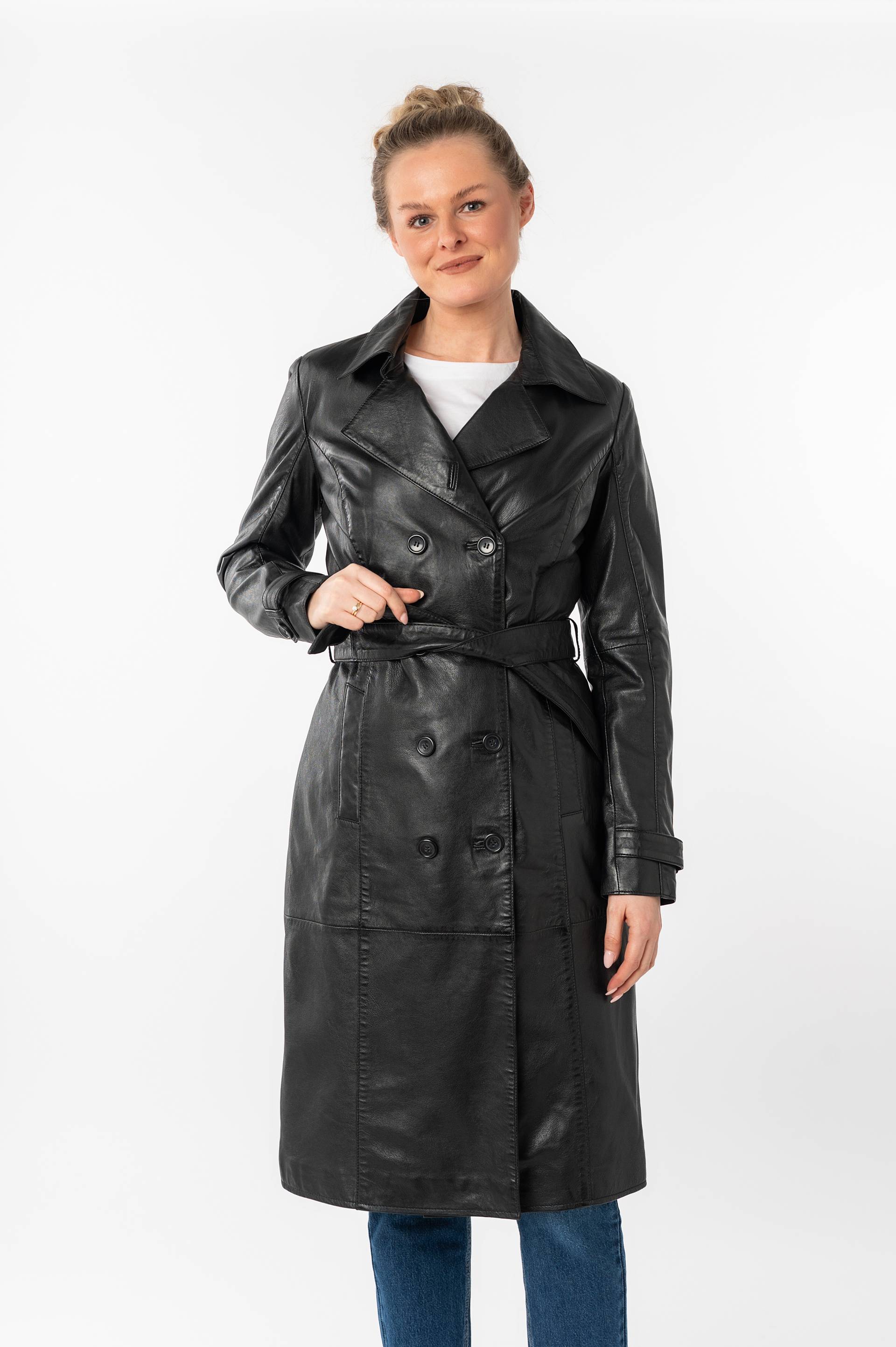 Gipsy Ledermantel »GWTaruh OT«, (2 tlg.), femininer Leder-Trenchcoat mit Bindegürtel von Gipsy