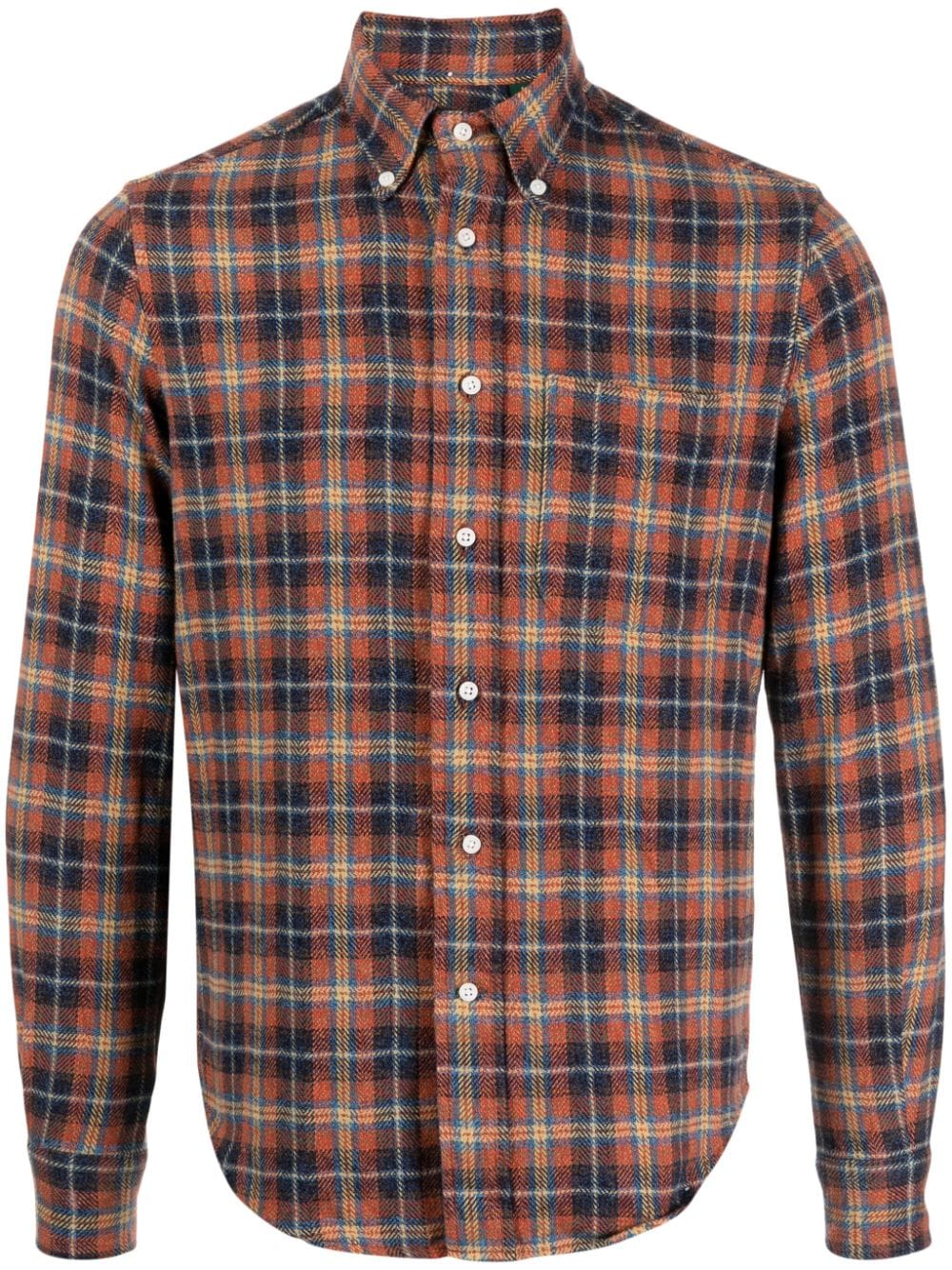 Gitman Vintage plaid-print cotton shirt - Orange von Gitman Vintage