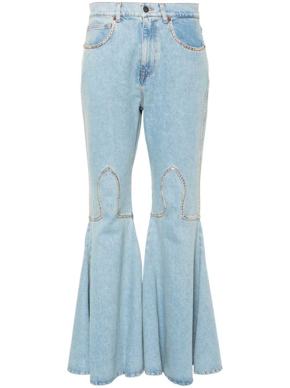 Giuseppe Di Morabito crystal-embellished flared jeans - Blue von Giuseppe Di Morabito