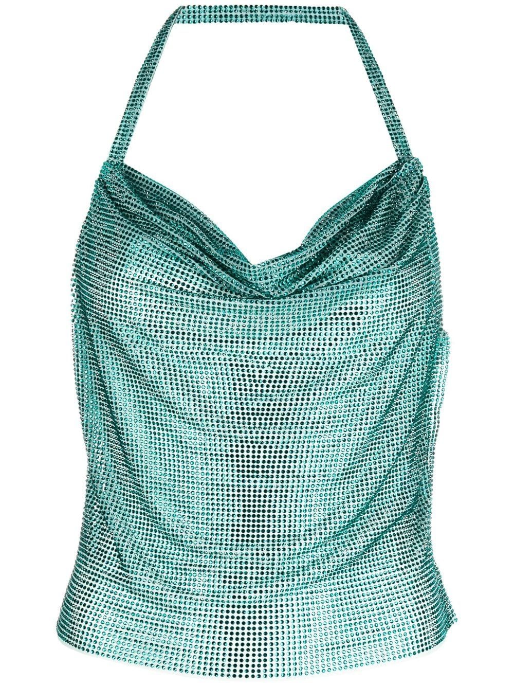 Giuseppe Di Morabito crystal-embellished halterneck vest - Green von Giuseppe Di Morabito