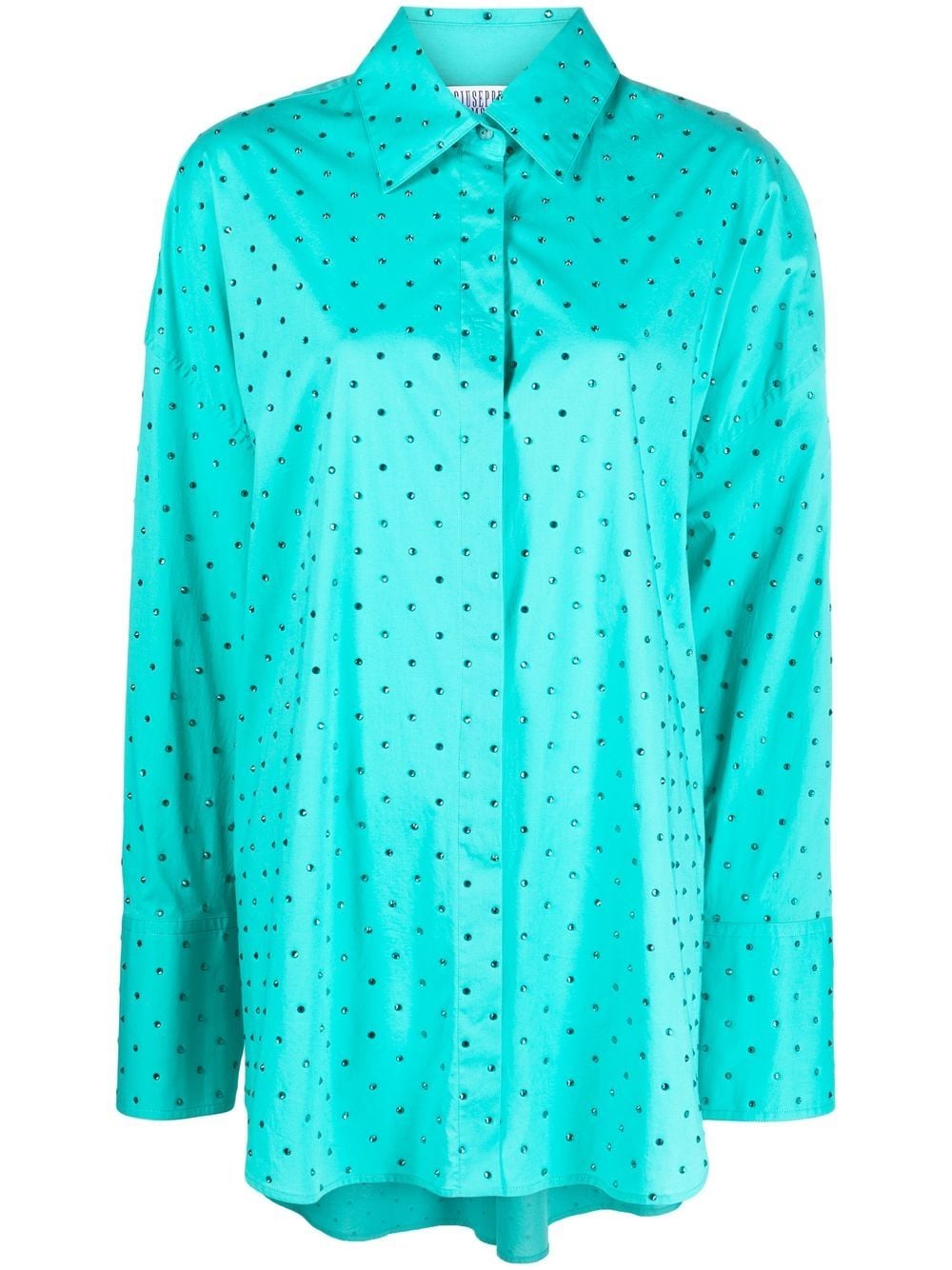 Giuseppe Di Morabito crystal-embellished long-sleeve shirt - Blue von Giuseppe Di Morabito