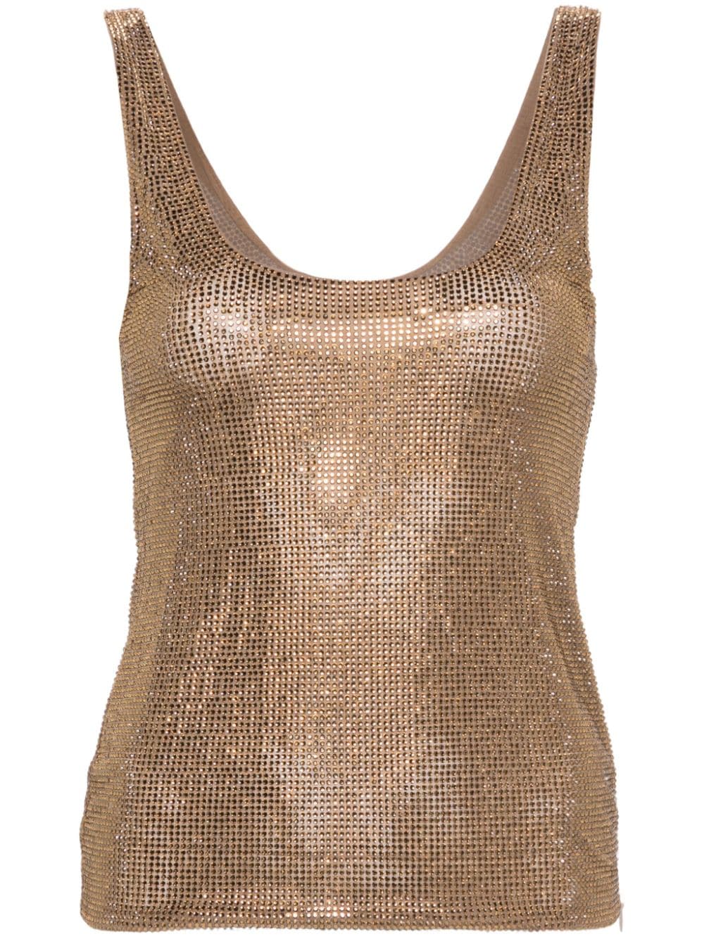 Giuseppe Di Morabito crystal-embellished mesh top - Neutrals von Giuseppe Di Morabito