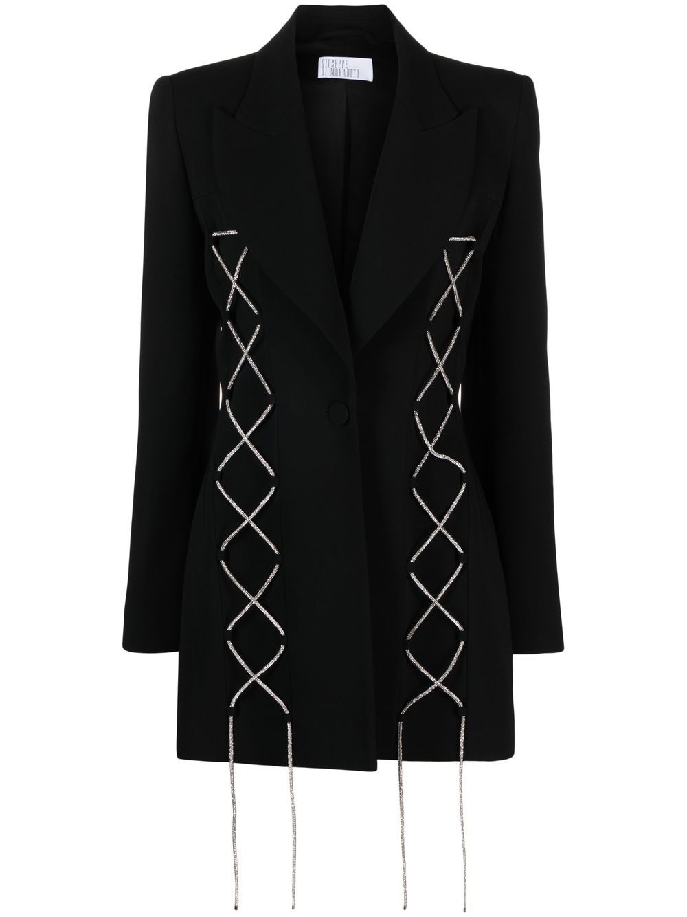 Giuseppe Di Morabito crystal-embellished oversized blazer - Black von Giuseppe Di Morabito