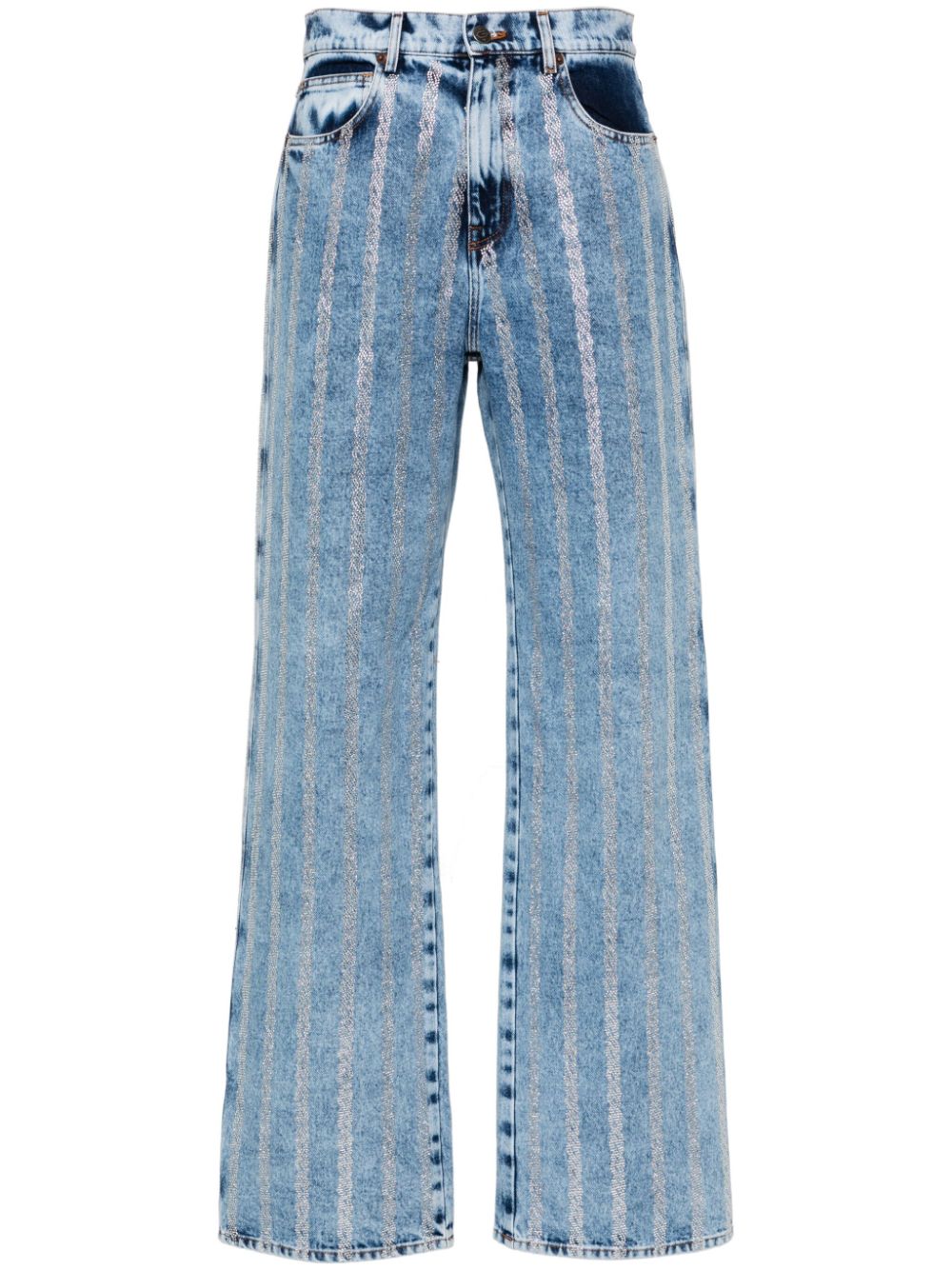 Giuseppe Di Morabito crystal-embellished straight jeans - Blue von Giuseppe Di Morabito