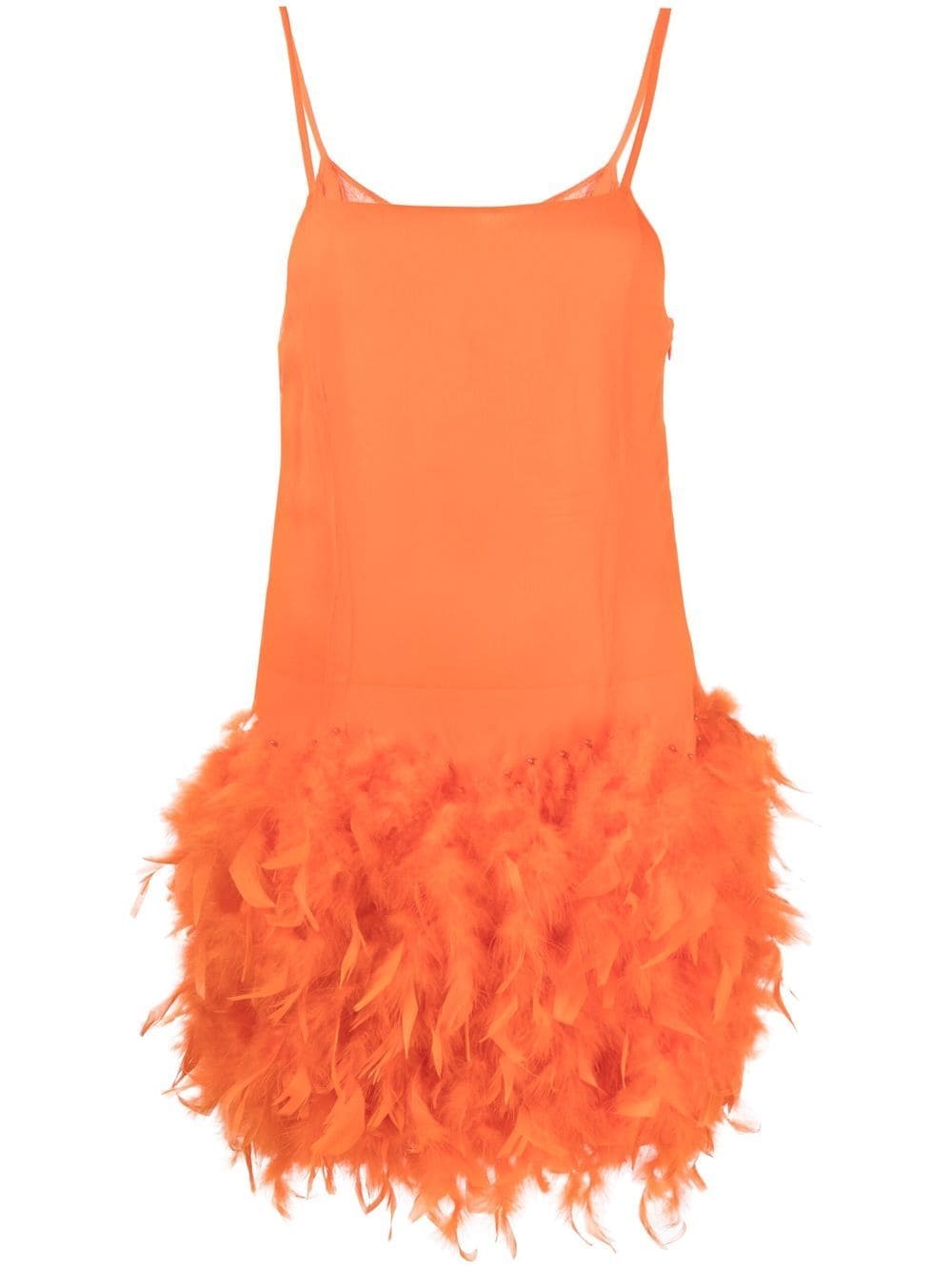 Giuseppe Di Morabito feather-trim detailing mini dress - Orange von Giuseppe Di Morabito