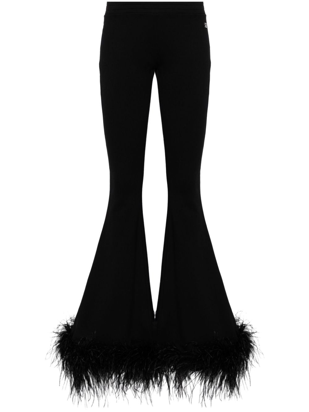 Giuseppe Di Morabito feather-trim flared jersey trousers - Black von Giuseppe Di Morabito