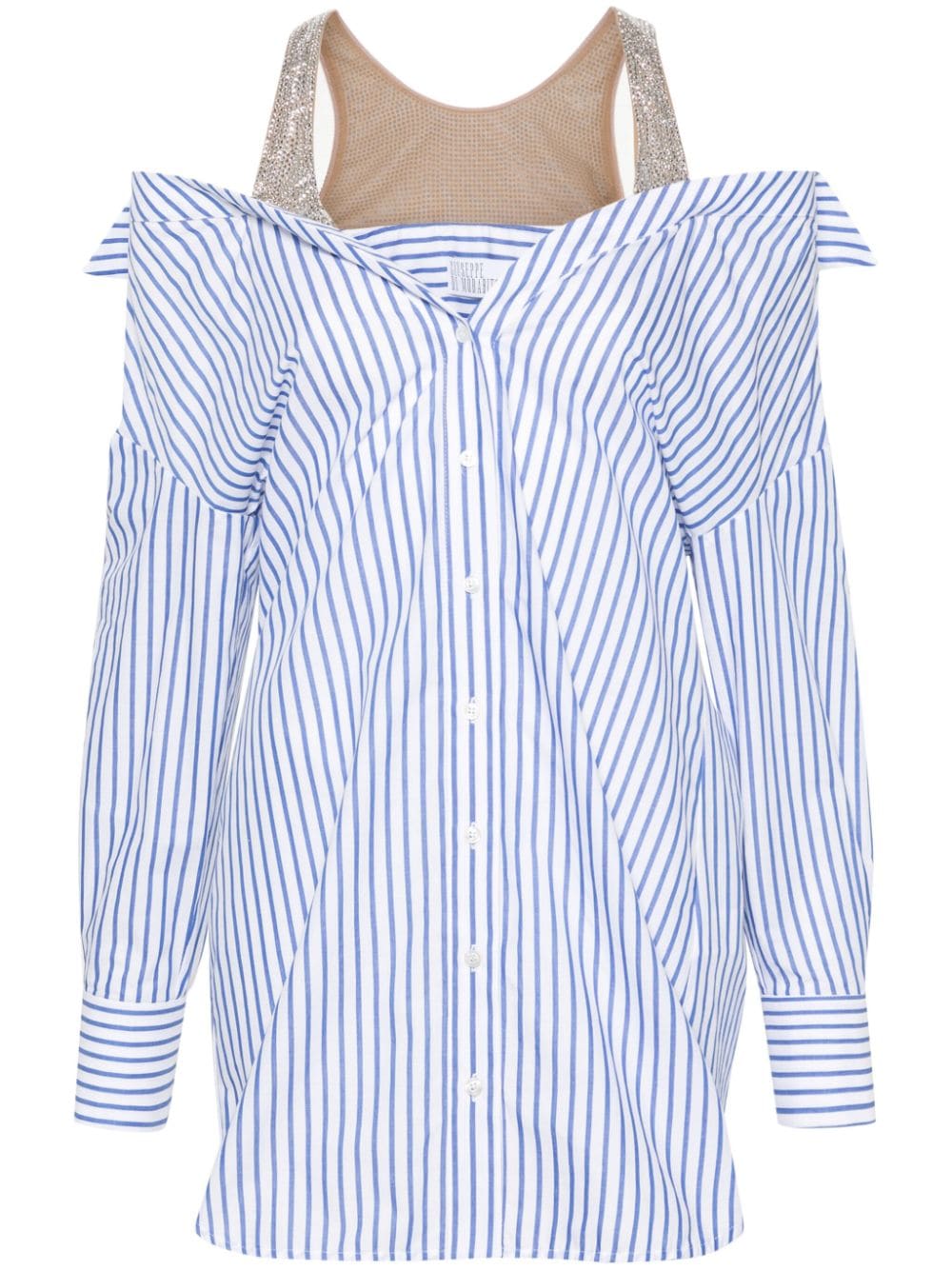 Giuseppe Di Morabito layered striped shirt mini dress - White von Giuseppe Di Morabito