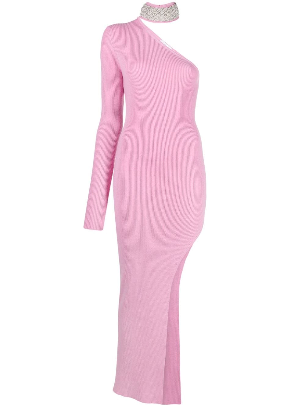 Giuseppe Di Morabito one-sleeve embellished ribbed dress - Pink von Giuseppe Di Morabito