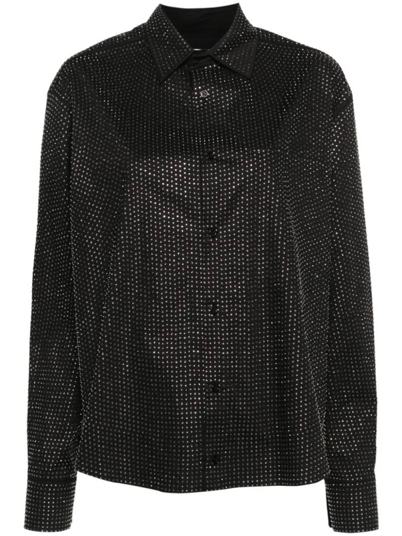 Giuseppe Di Morabito rhinestone-embellished poplin shirt - Black von Giuseppe Di Morabito