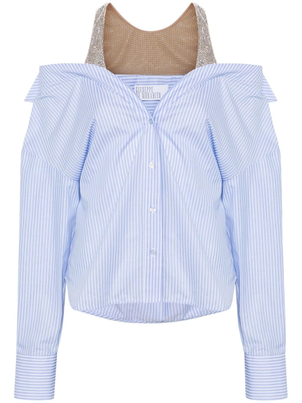 Giuseppe Di Morabito rhinestone-embellished shirt - Blue von Giuseppe Di Morabito