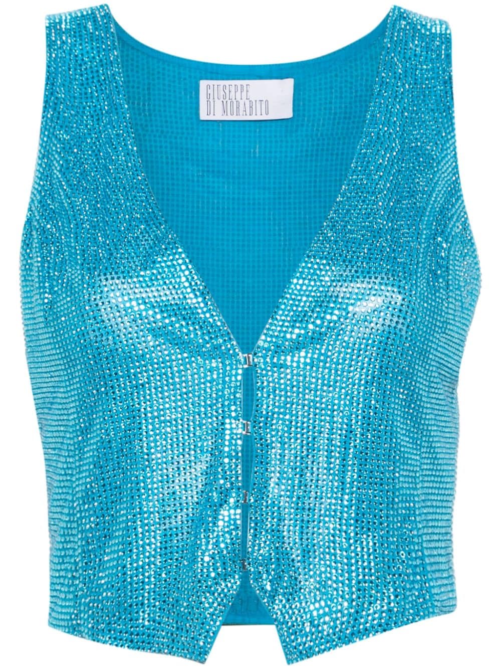 Giuseppe Di Morabito rhinestone-embellished vest - Blue von Giuseppe Di Morabito