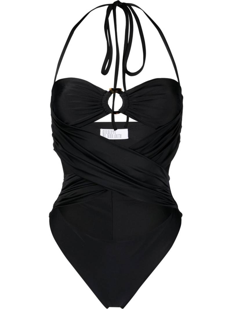 Giuseppe Di Morabito ring-embellished cut-out swimsuit - Black von Giuseppe Di Morabito