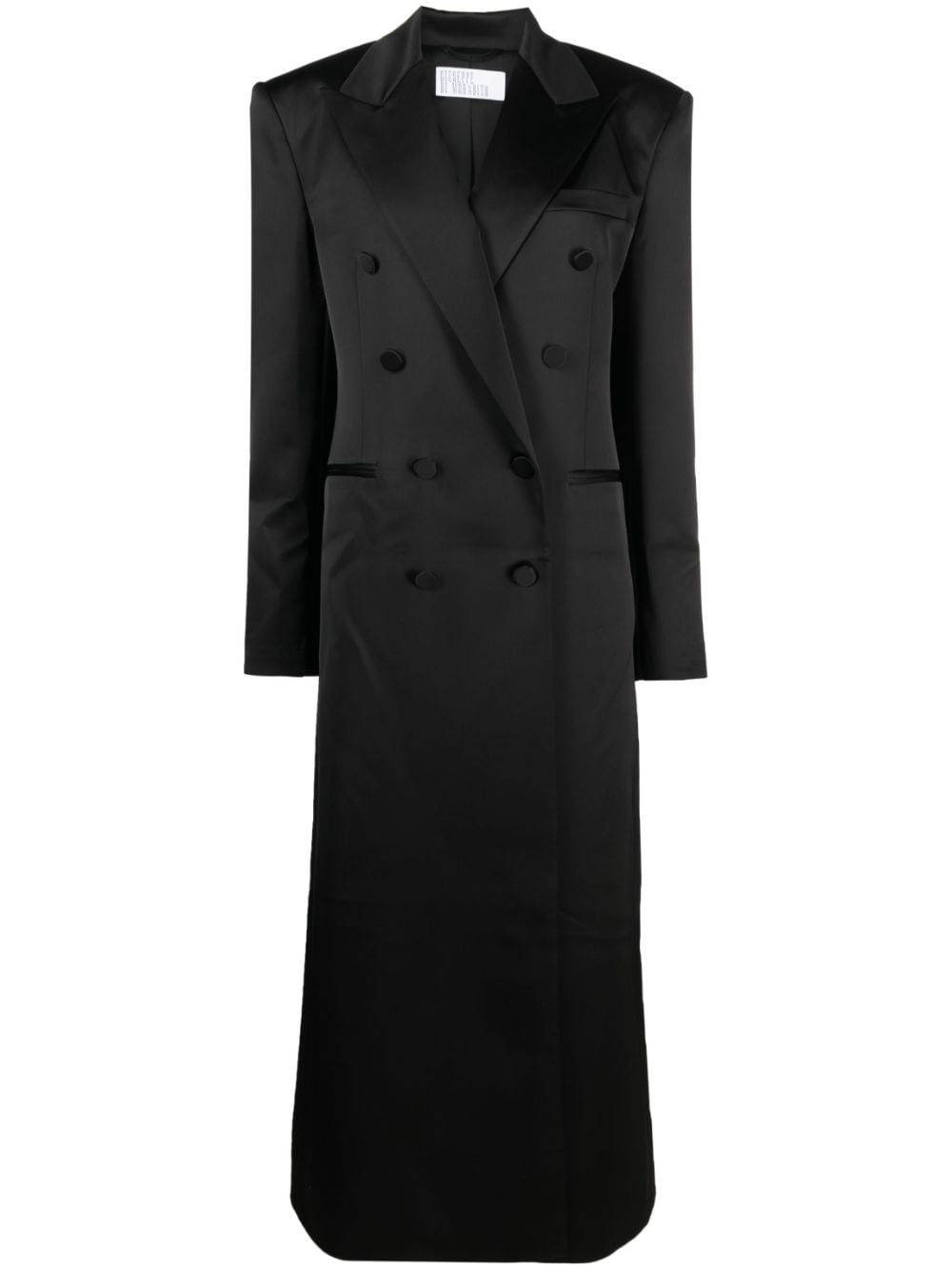 Giuseppe Di Morabito satin-finish double-breasted maxi coat - Black von Giuseppe Di Morabito