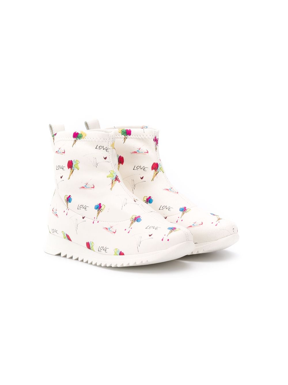 Giuseppe Junior "Love" printed boots - White von Giuseppe Junior